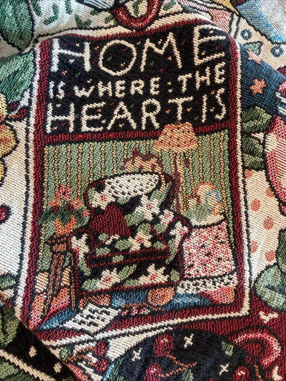 Multicolor Tapestry Throw Blanket with Fringe